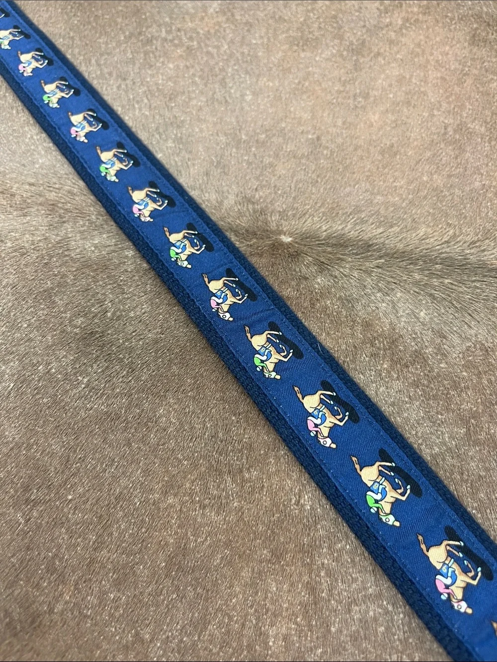 Vineyard Vines Kentucky Derby Horse Print Belt Sz 34